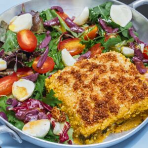 Quibe de quinoa com abóbora e queijo branco