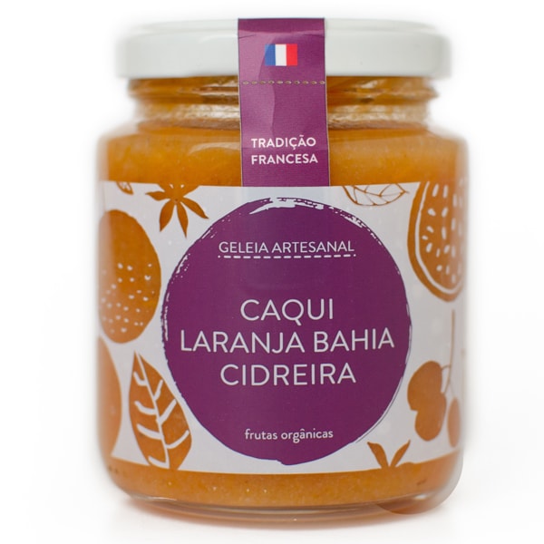 Geleia artesanal de Caqui, Laranja bahia, Capim cidreira orgânica - Douceur do Céu